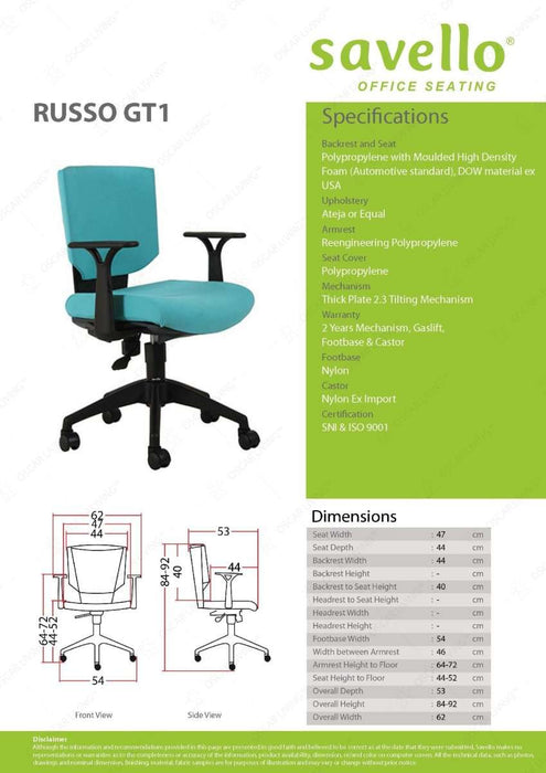 Kursi Staff Kursi Kantor Savello Russo GT1 SAVELLO OSCARLIVING