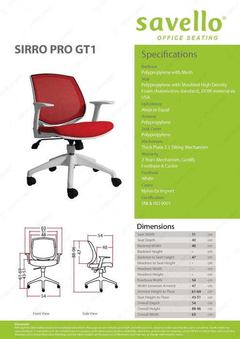 Kursi Staff Kursi Kantor Savello Sirro PRO GT1 SAVELLO OSCARLIVING