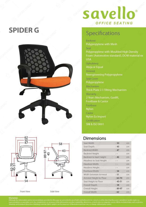 Kursi Staff Kursi Kantor Savello Spider G SAVELLO OSCARLIVING
