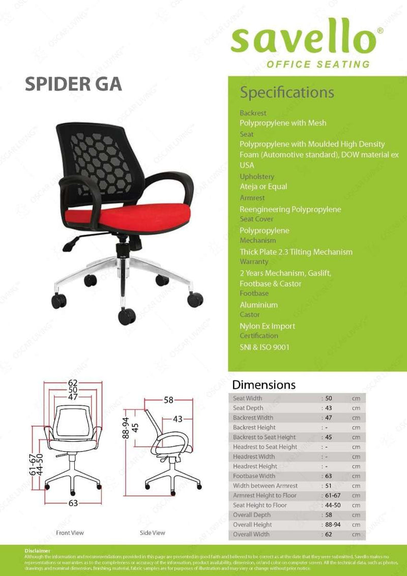 Kursi Staff Kursi Kantor Savello Spider GA SAVELLO OSCARLIVING