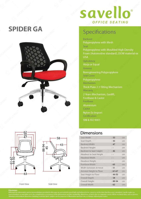 Kursi Staff Kursi Kantor Savello Spider GA SAVELLO OSCARLIVING