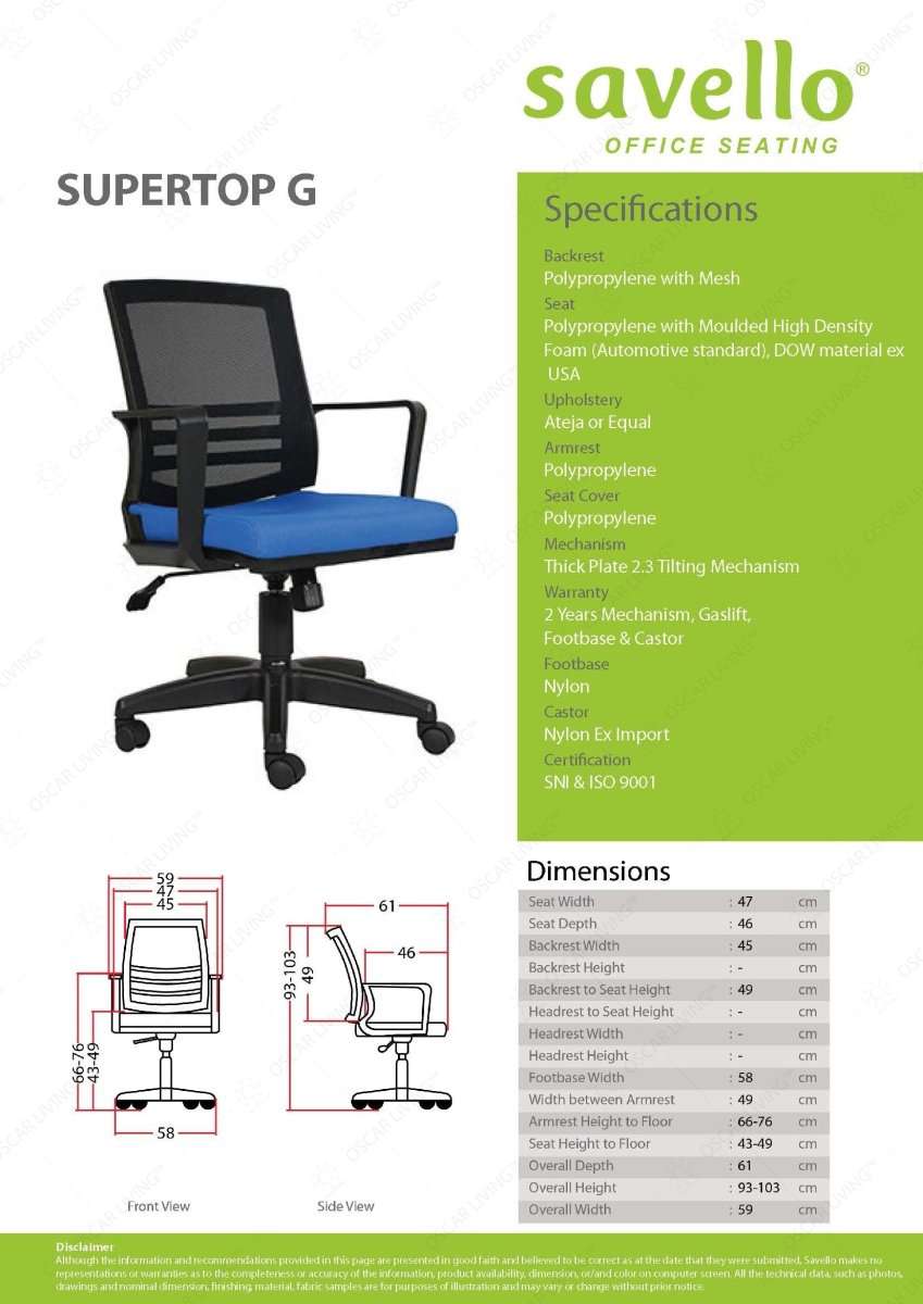 Kursi Staff Kursi Kantor Savello SUPERTOP G SAVELLO OSCARLIVING