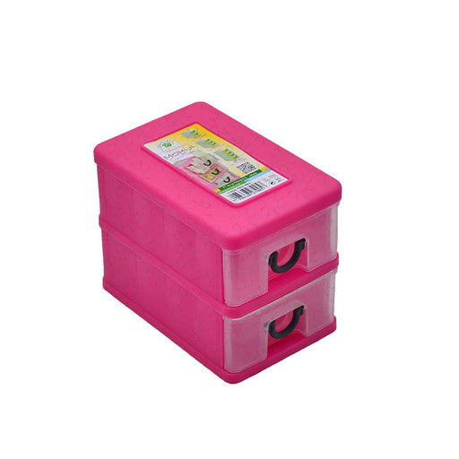 LACI PLASTIK MINI Laci Plastik Mini Green Leaf Momiji 2 Susun | Warna Random GREEN LEAF OSCARLIVING