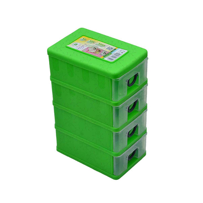 LACI PLASTIK MINI Laci Plastik Mini Green Leaf Momiji 4 Susun | Warna Random GREEN LEAF OSCARLIVING