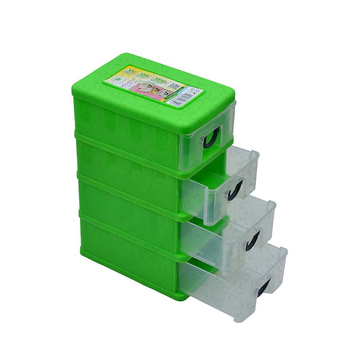 LACI PLASTIK MINI Laci Plastik Mini Green Leaf Momiji 4 Susun | Warna Random GREEN LEAF OSCARLIVING