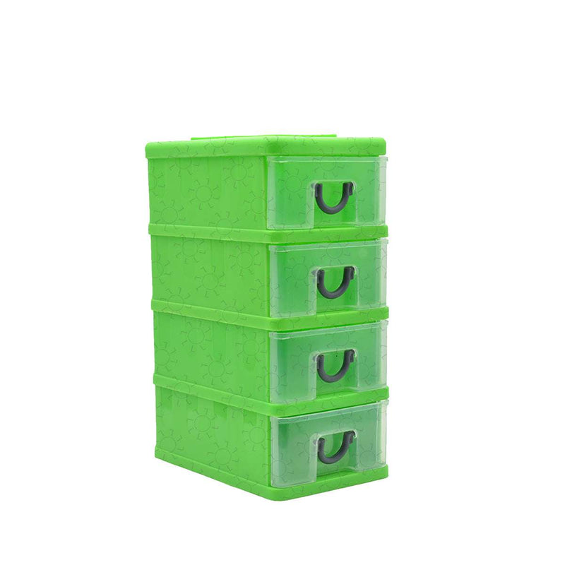 LACI PLASTIK MINI Laci Plastik Mini Green Leaf Momiji 4 Susun | Warna Random GREEN LEAF OSCARLIVING