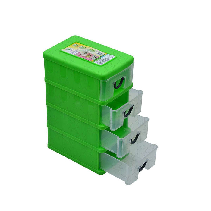 LACI PLASTIK MINI Laci Plastik Mini Green Leaf Momiji 4 Susun | Warna Random GREEN LEAF OSCARLIVING