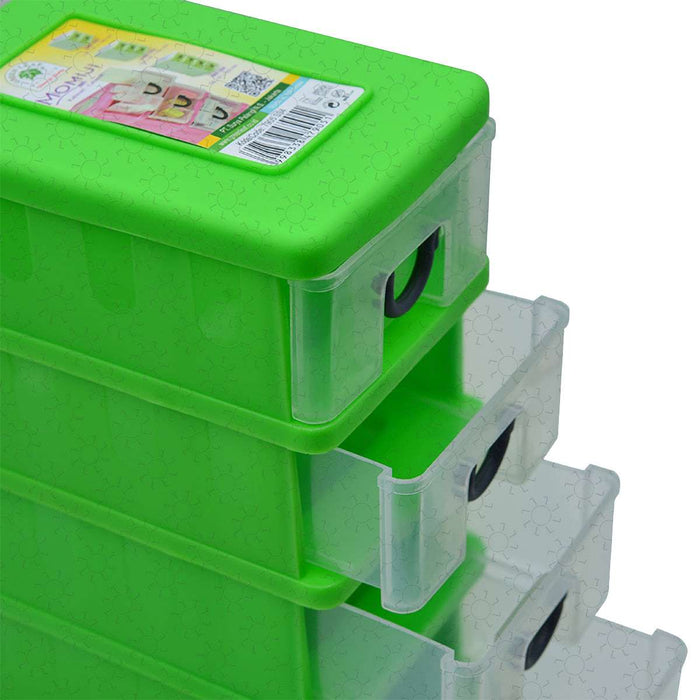 LACI PLASTIK MINI Laci Plastik Mini Green Leaf Momiji 4 Susun | Warna Random GREEN LEAF OSCARLIVING