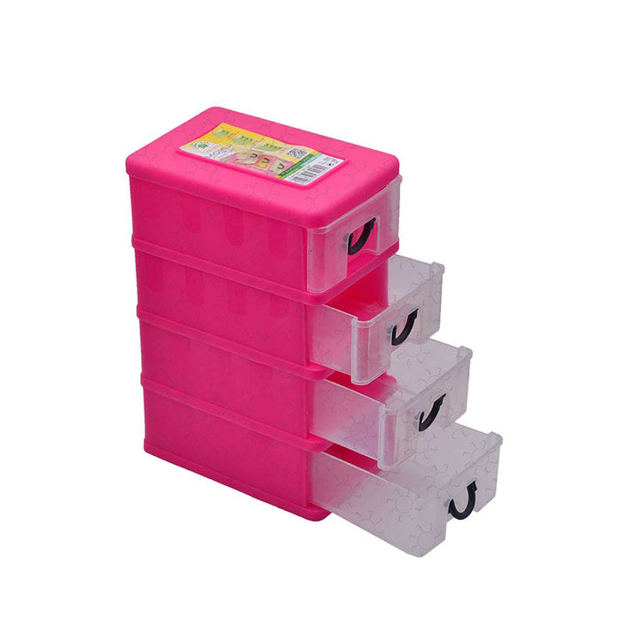 LACI PLASTIK MINI Laci Plastik Mini Green Leaf Momiji 4 Susun | Warna Random GREEN LEAF OSCARLIVING