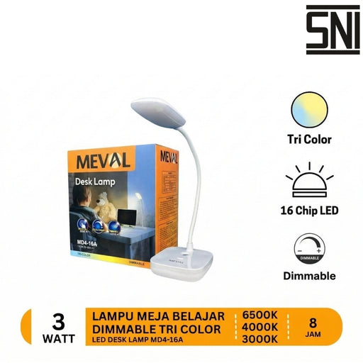 LAMPU BELAJAR Lampu Belajar Meval Desk Lamp MD4 16A 3W MEVAL OSCARLIVING