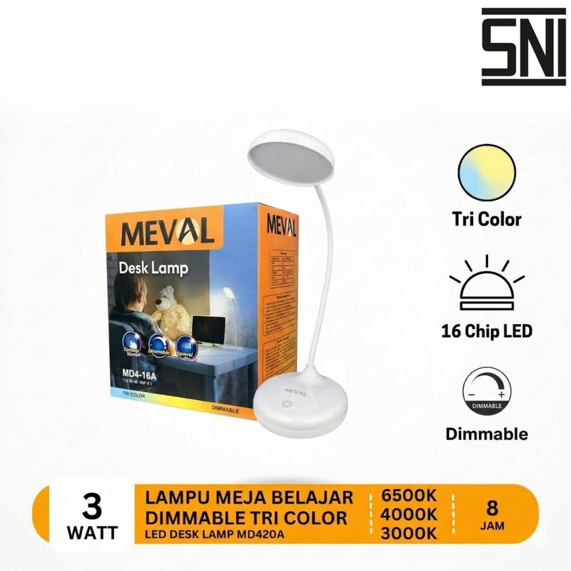 LAMPU BELAJAR Lampu Belajar Meval Desk Lamp MD4 20A 3W MEVAL OSCARLIVING