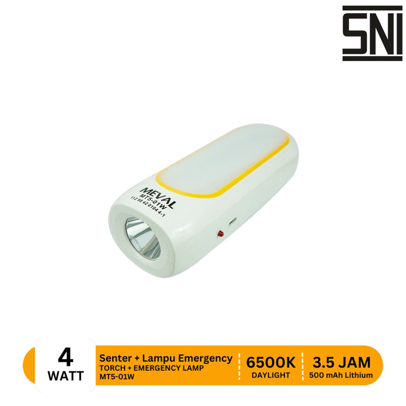 LAMPU EMERGENCY Lampu Darurat Meval Emergency Lamp MT05 01W 4W MEVAL OSCARLIVING
