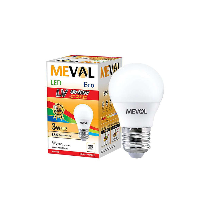 LAMPU LED Lampu Kuning LED Bulb Meval Eco LV EBL 03B 3 Watt MEVAL OSCARLIVING