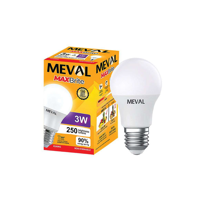 LAMPU LED Lampu Kuning LED Bulb Meval Maxbrite XB1 03B 3 Watt MEVAL OSCARLIVING