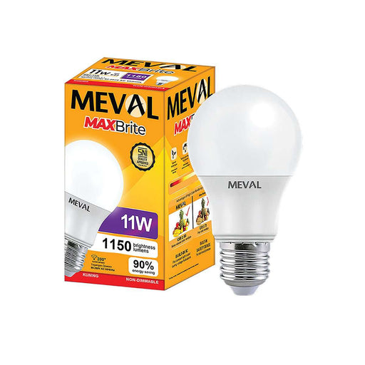 LAMPU LED Lampu Kuning LED Bulb Meval Maxbrite XB1 11B 11 Watt MEVAL OSCARLIVING