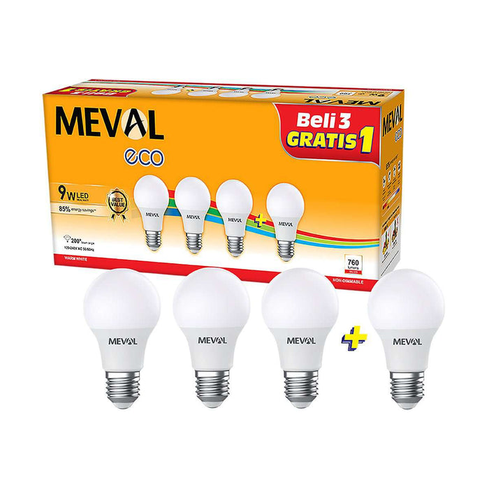 Lampu Kuning LED Meval Eco Value EB4 09B 9 Watt Isi 4 di Oscar Living dengan harga termurah