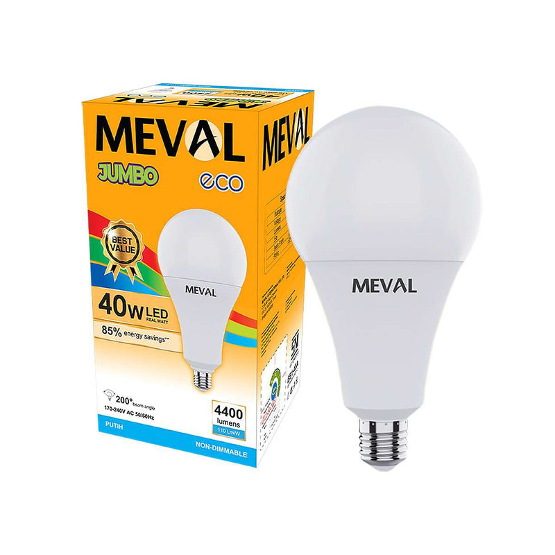 Lampu Putih LED Bulb Meval Eco Jumbo EB1 40A 40 Watt di Oscar Living dengan harga termurah