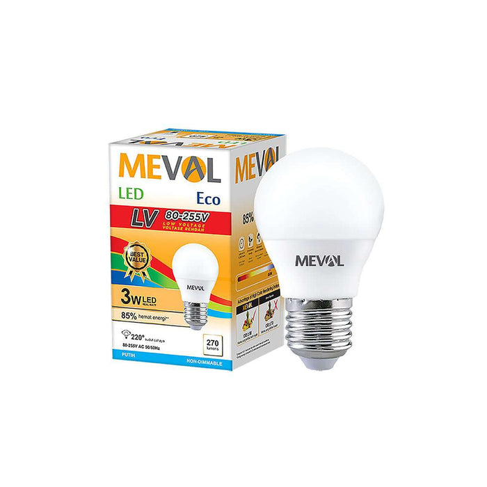 LAMPU LED Lampu Putih LED Bulb Meval Eco LV EBL 03A 3 Watt MEVAL OSCARLIVING