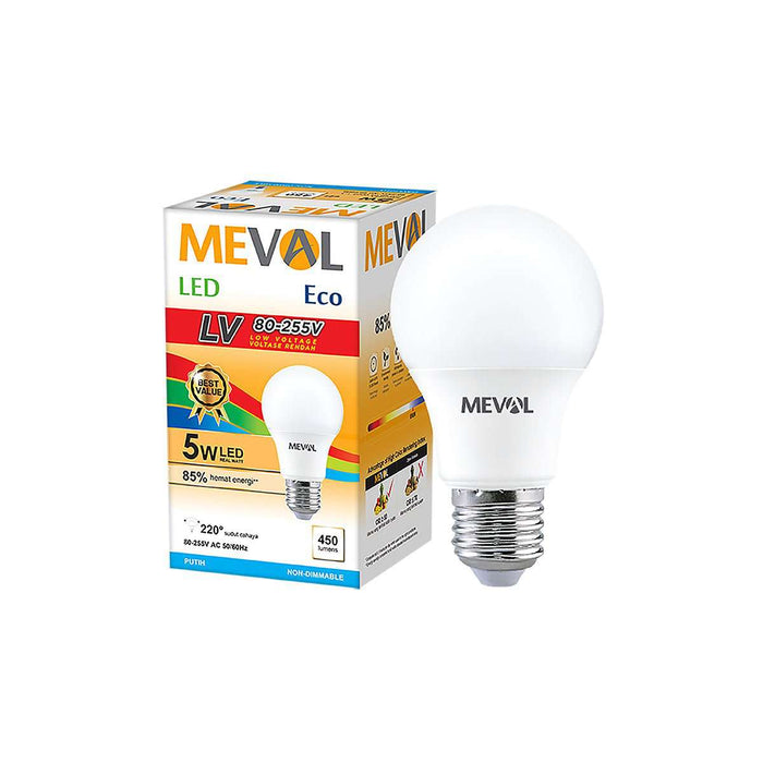 LAMPU LED Lampu Putih LED Bulb Meval Eco LV EBL 05A 5 Watt MEVAL OSCARLIVING