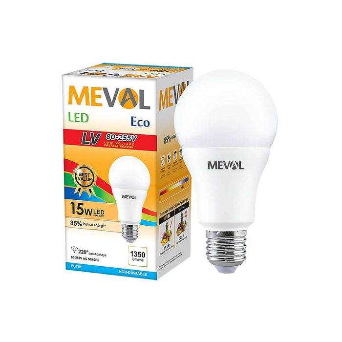 LAMPU LED Lampu Putih LED Bulb Meval Eco LV EBL 15A 15 Watt MEVAL OSCARLIVING