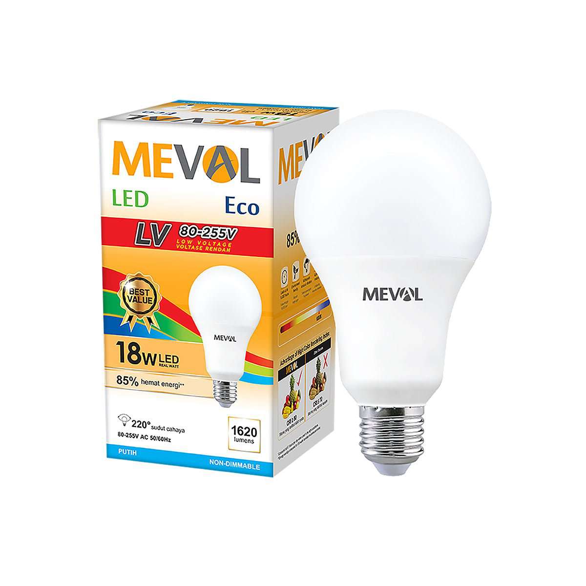 Lampu Putih LED Bohlam Meval Eco LV EBL 18A 18 Watt - OSCARLIVING!