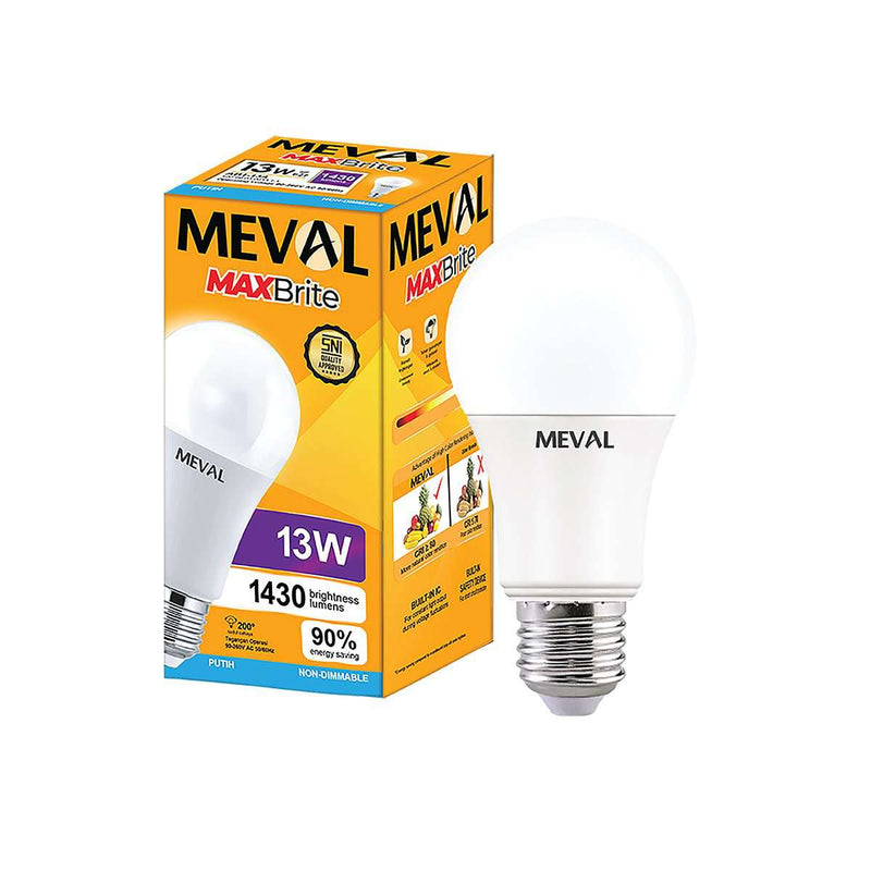 LAMPU LED Lampu Putih LED Bulb Meval Maxbrite XB1 13A 13 Watt MEVAL OSCARLIVING