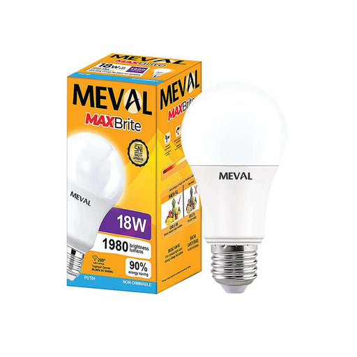 LAMPU LED Lampu Putih LED Bulb Meval Maxbrite XB1 18A 18 Watt MEVAL OSCARLIVING