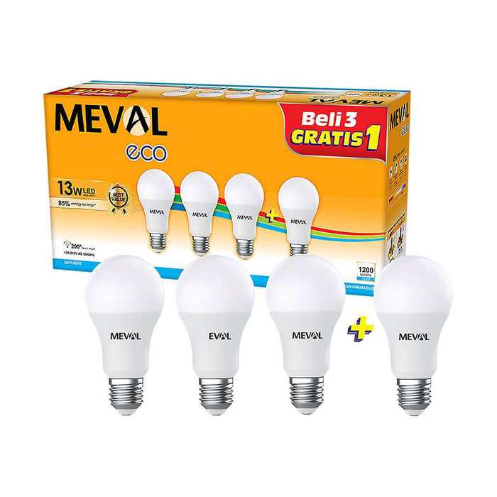 Lampu Putih LED Meval Eco Value EB4 013A 13 Watt Isi 4 di Oscar Living dengan harga termurah