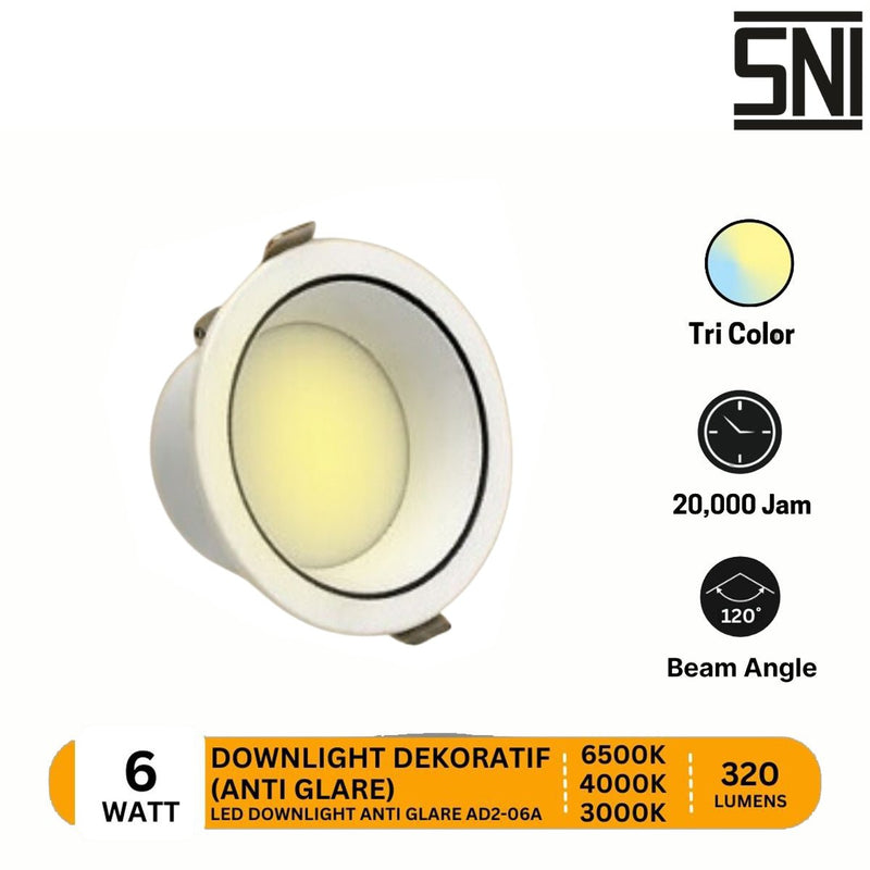 LAMPU TANAM Lampu Tanam Meval LED Downlight Anti Glare AD2 06A 6W MEVAL OSCARLIVING