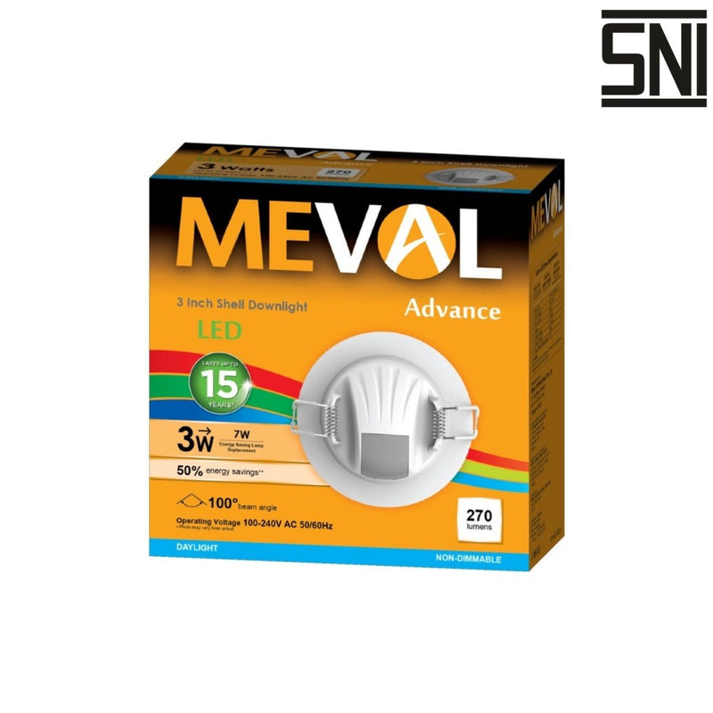 LAMPU TANAM Lampu Tanam Meval LED Shell Downlight AR3 03A 3W MEVAL OSCARLIVING