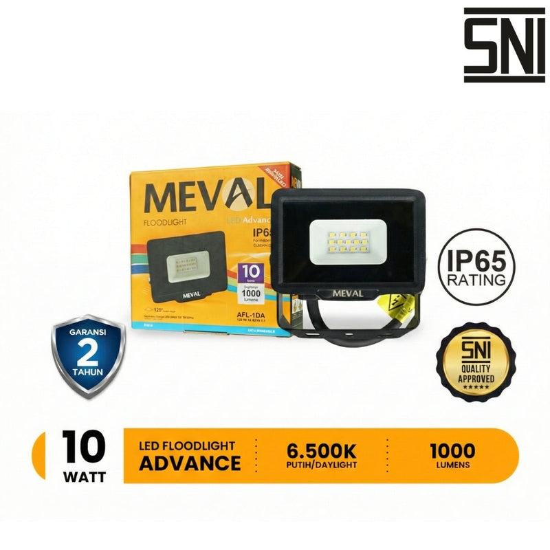 LAMPU TEMBAK Lampu Tembak Meval LED Flood Light Advance AFL 1DA 10W MEVAL OSCARLIVING