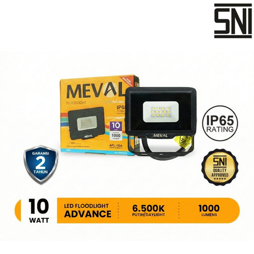 LAMPU TEMBAK Lampu Tembak Meval LED Flood Light Advance AFL 1DA 10W MEVAL OSCARLIVING