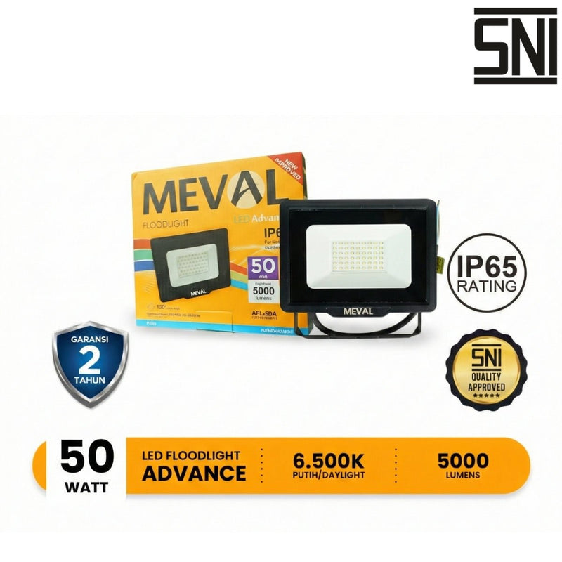 LAMPU TEMBAK Lampu Tembak Meval LED Flood Light Advance AFL 5DA 50W MEVAL OSCARLIVING