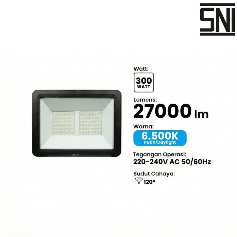 LAMPU TEMBAK Lampu Tembak Meval LED Flood Light Eco AI1 3HA 300W MEVAL OSCARLIVING