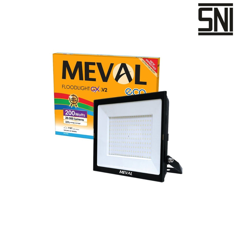 LAMPU TEMBAK Lampu Tembak Meval LED Flood Light Eco GX EIX 2HA 200W MEVAL OSCARLIVING