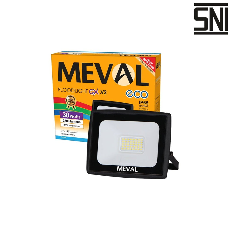 LAMPU TEMBAK Lampu Tembak Meval LED Flood Light Eco GX EIX 3DA 30W MEVAL OSCARLIVING