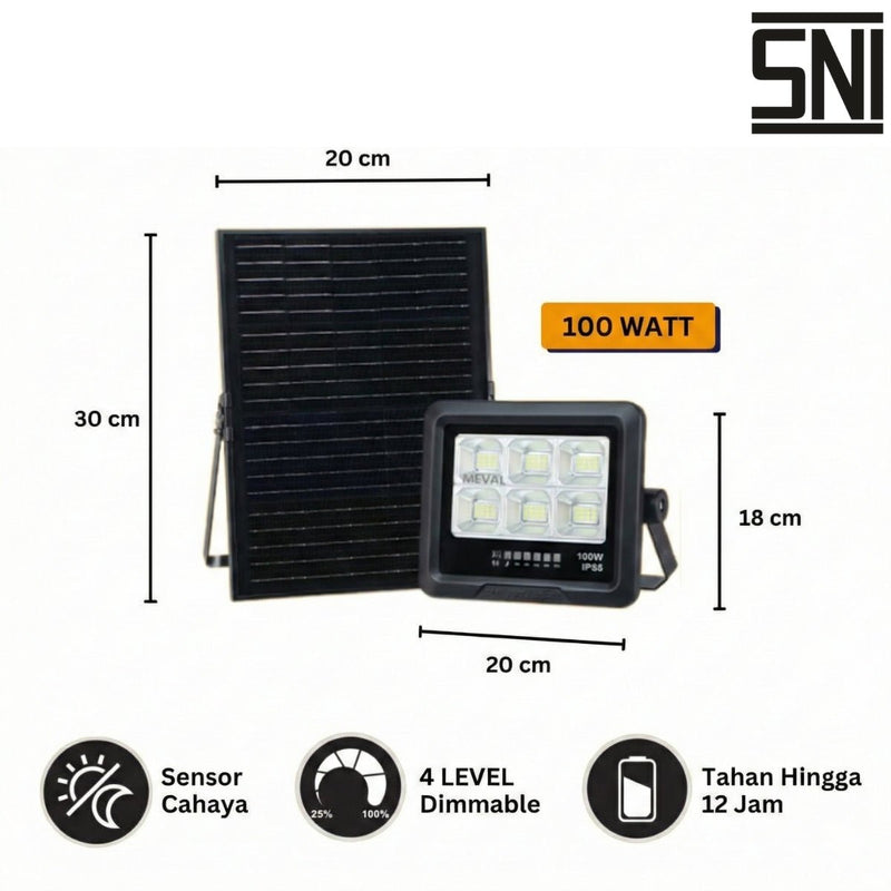 LAMPU TEMBAK Lampu Tembak Meval Solar Floodlight ECO EI3 1HA 100W MEVAL OSCARLIVING
