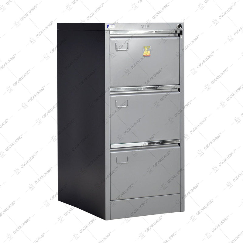 Lemari Arsip & Rak Arsip Lemari Arsip VIP V303 Lemari Dokumen Besi | Filling Cabinet 3 Laci VIP OFFICE OSCARLIVING