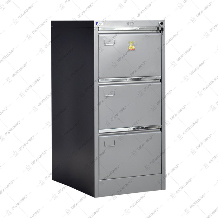 Lemari Arsip & Rak Arsip Lemari Arsip VIP V303 Lemari Dokumen Besi | Filling Cabinet 3 Laci VIP OFFICE OSCARLIVING