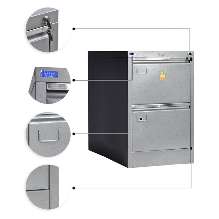 Lemari Arsip & Rak Arsip Lemari Arsip VIP V302 Lemari Dokumen Besi | Filling Cabinet 2 Laci VIP OFFICE OSCARLIVING