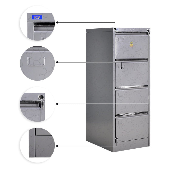 Lemari Arsip & Rak Arsip Lemari Arsip VIP V304 Lemari Dokumen Besi | Filling Cabinet 4 Laci VIP OFFICE OSCARLIVING