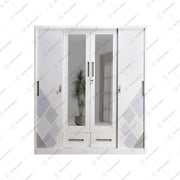 LEMARI PAKAIAN - WARDROBE Lemari Pakaian Lunar LP Besi 4P Sliding Kaca 160 LUNAR OSCARLIVING