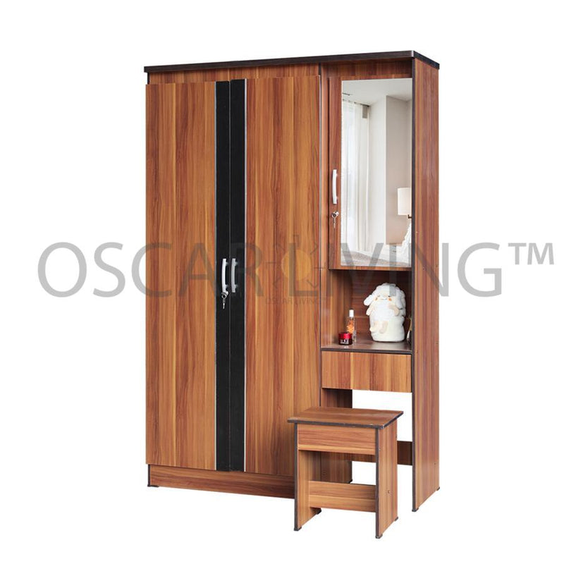 LEMARI PAKAIAN - WARDROBE Lemari Pakaian Lunar LPT311 + Meja Rias LUNAR OSCARLIVING