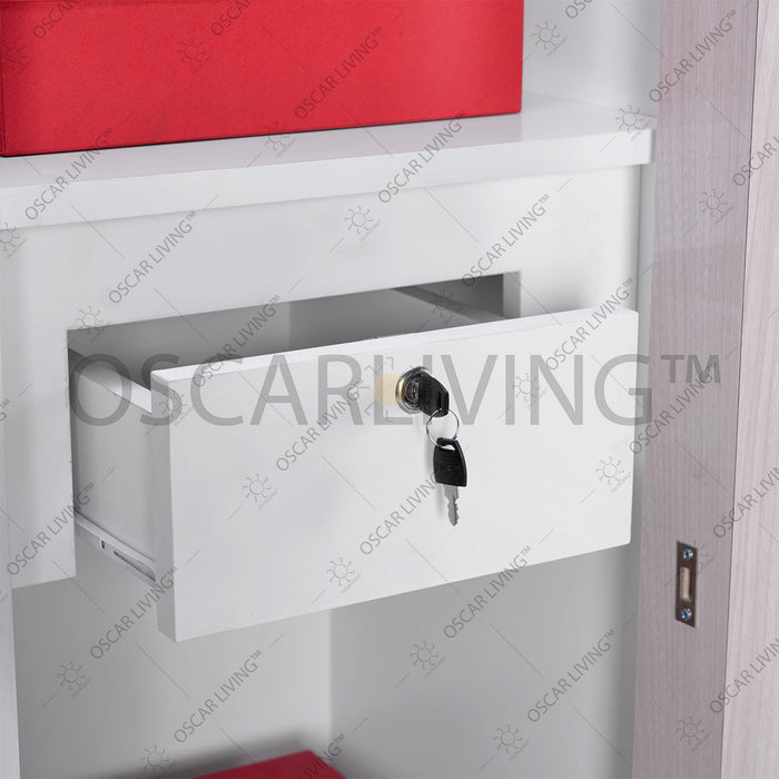 LEMARI PAKAIAN - WARDROBE Lemari Pakaian OLIV 2 PT Sliding HPL Doff | Jumbo Sliding OLIV OSCARLIVING