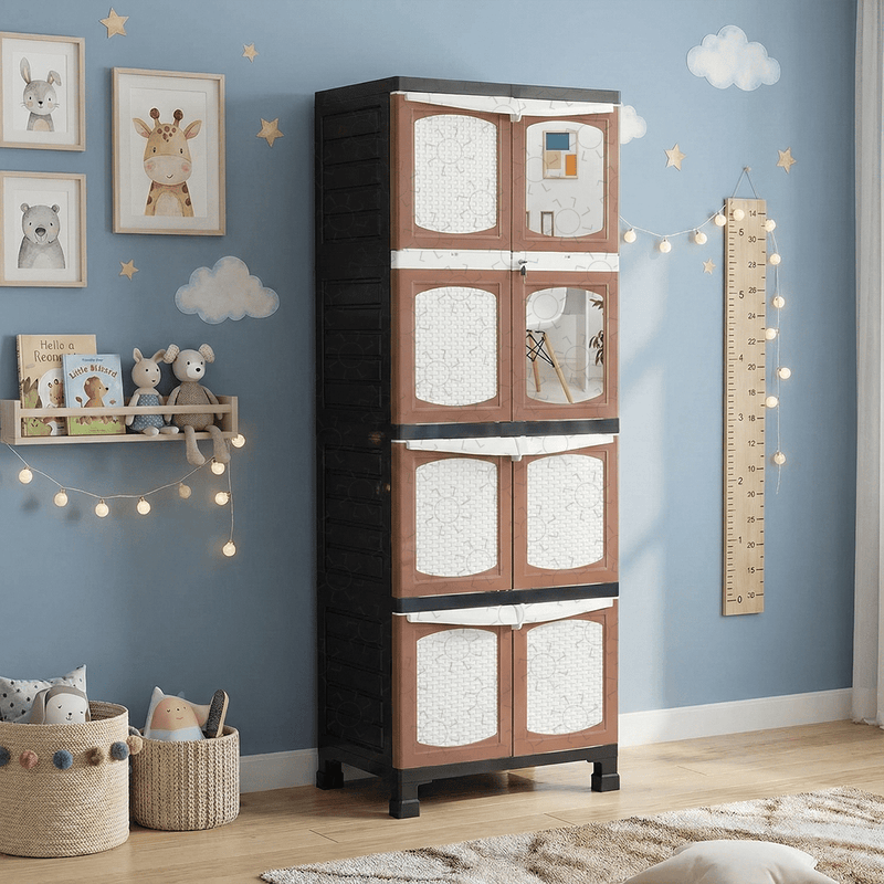 LEMARI PLASTIK - PLASTIC WARDROBE Lemari Plastik Gantung Kingstar RP48G kaca dan kunci KINGSTAR OSCARLIVING