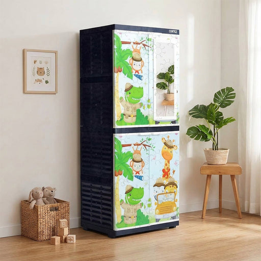 LEMARI PLASTIK - PLASTIC WARDROBE Lemari Plastik Gantung Tabitha Cortez FOREST 2 Pintu + Cermin TABITHA OSCARLIVING