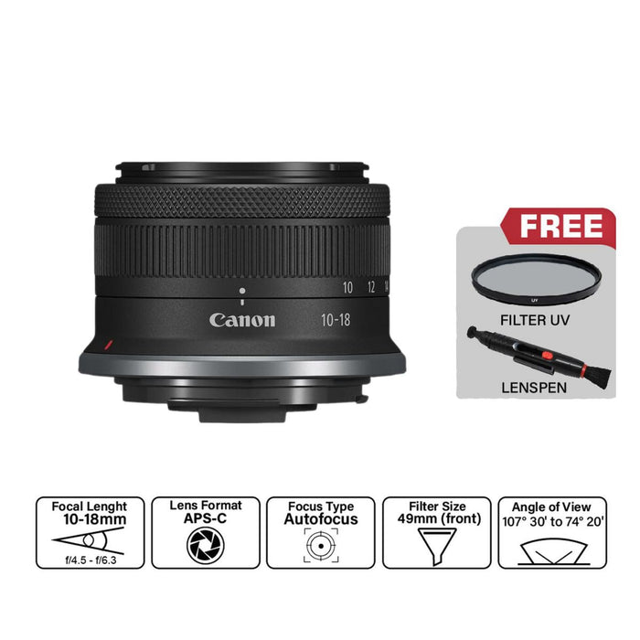 LENSA KAMERA Lensa Kamera Canon RF - S 10–18mm f/4.5–6.3 IS STM CANON OSCARLIVING