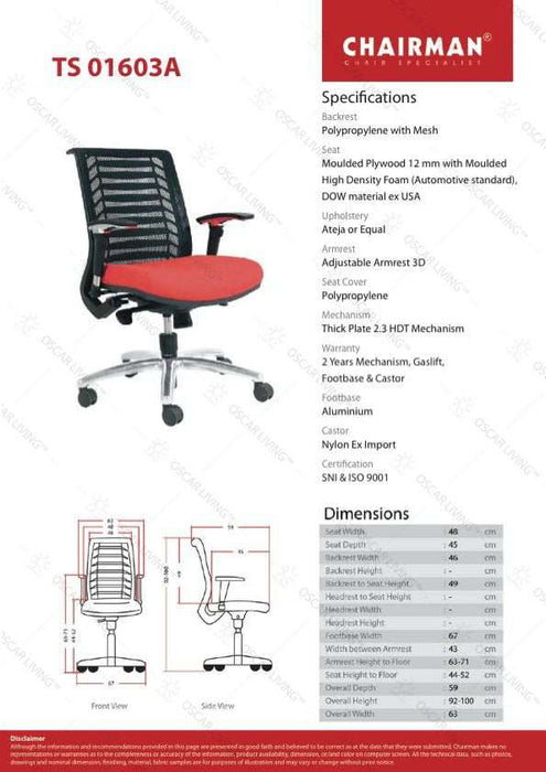 Kursi Manager Kursi Kantor Chairman HN01603A CHAIRMAN OSCARLIVING