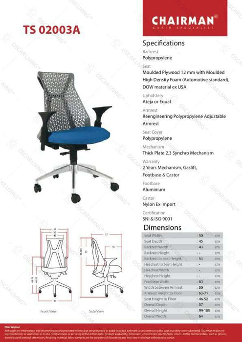 Kursi Manager Kursi Kantor Chairman TS02003A CHAIRMAN OSCARLIVING