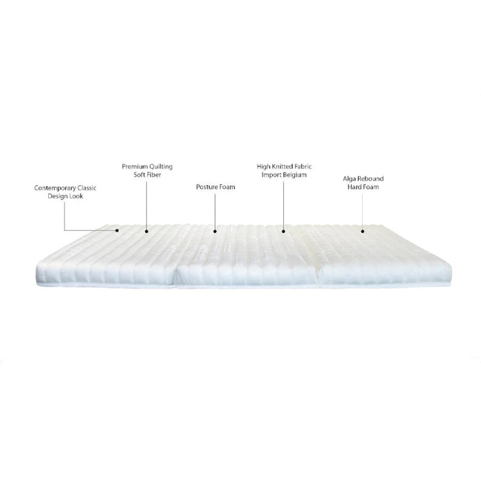 Mattress Travel Kasur Lipat Alga Trifold Bed Jacquard ALGA OSCARLIVING